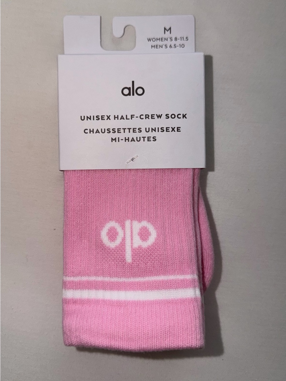 ALO Yoga Unisex Half-Crew Socks - Sweet Pink